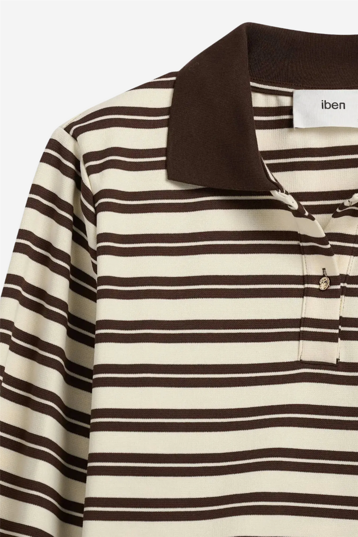 Grit Pique Sweater Cocoa Stripe