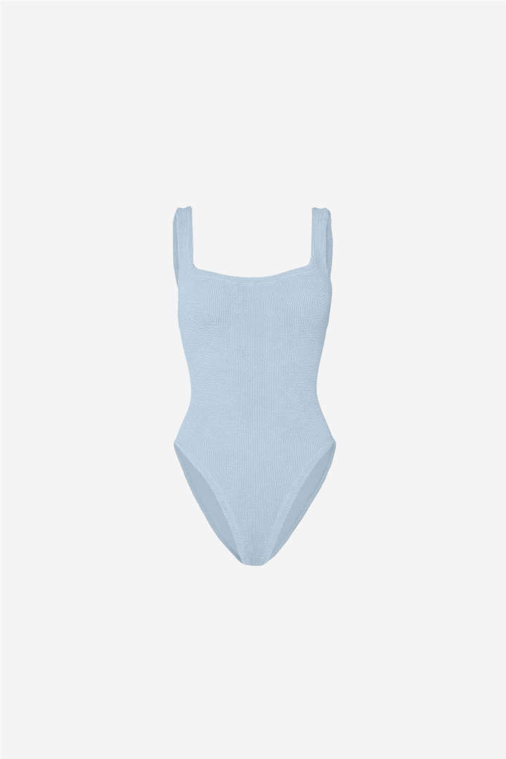 Square Neck Swim Metallic Ice Blue