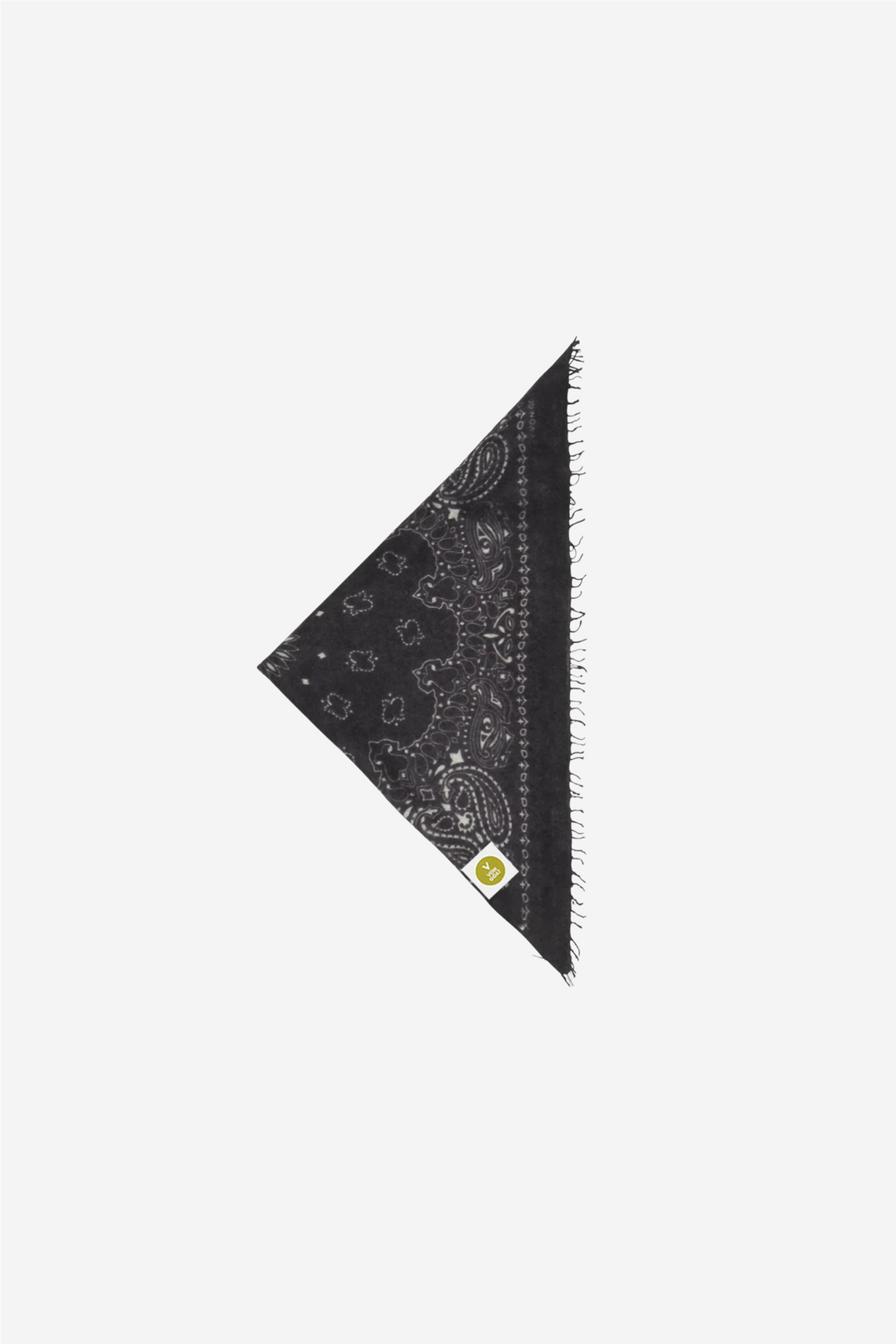Bandana Calvina Paisley XL With Frings Black And White