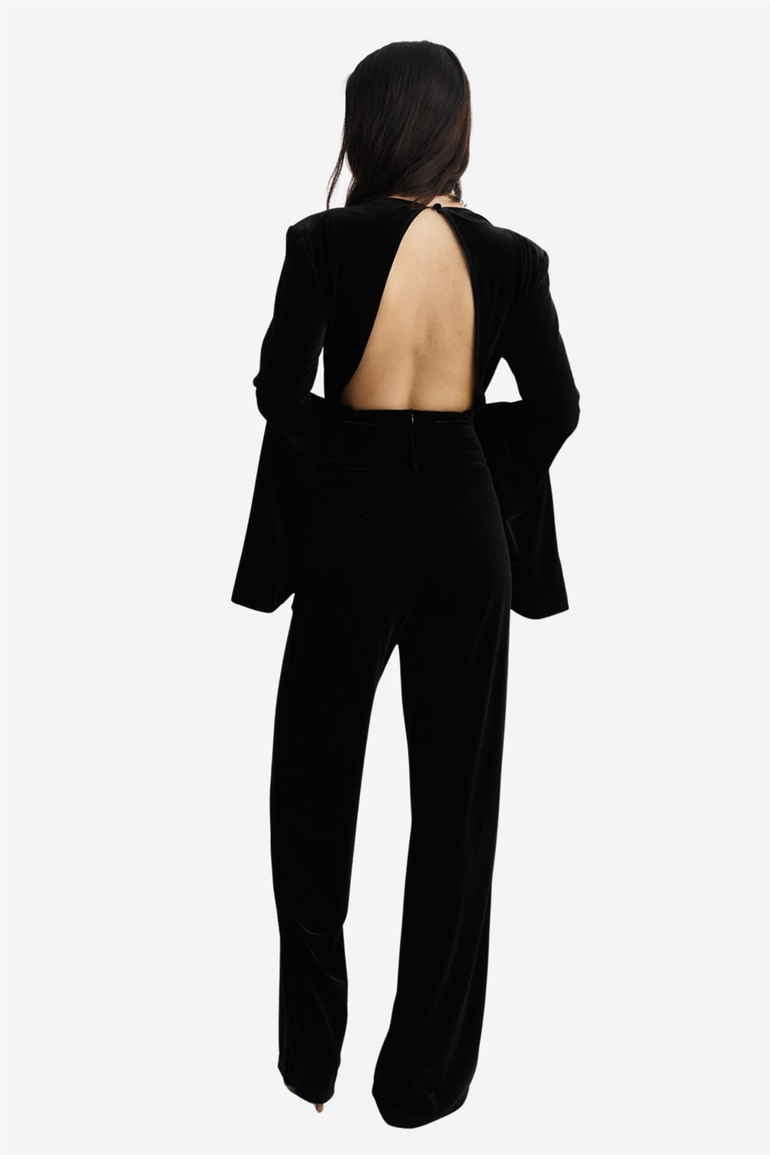 Amira Velour Jumpsuit Black