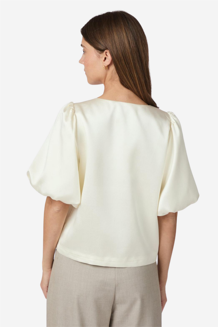 Aisa Dull Satin Blouse Ivory