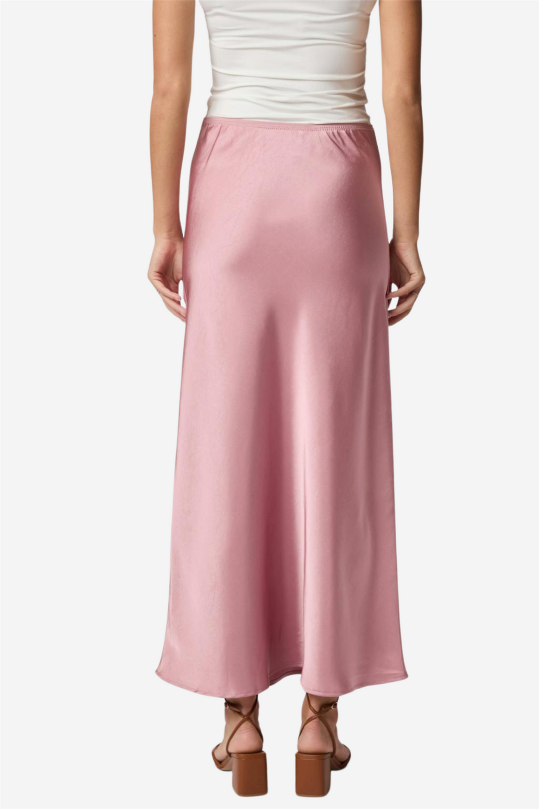Vicky Heavy Sateen Skirt Evening Rose