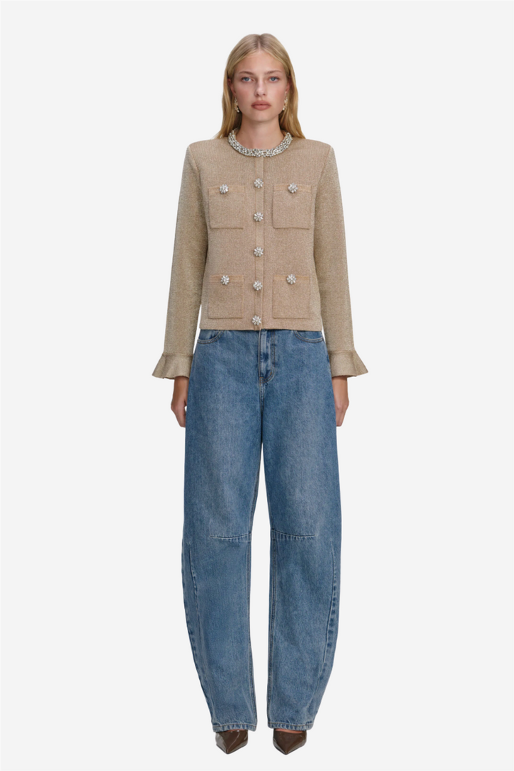 Gold Crystal Trim Cardigan