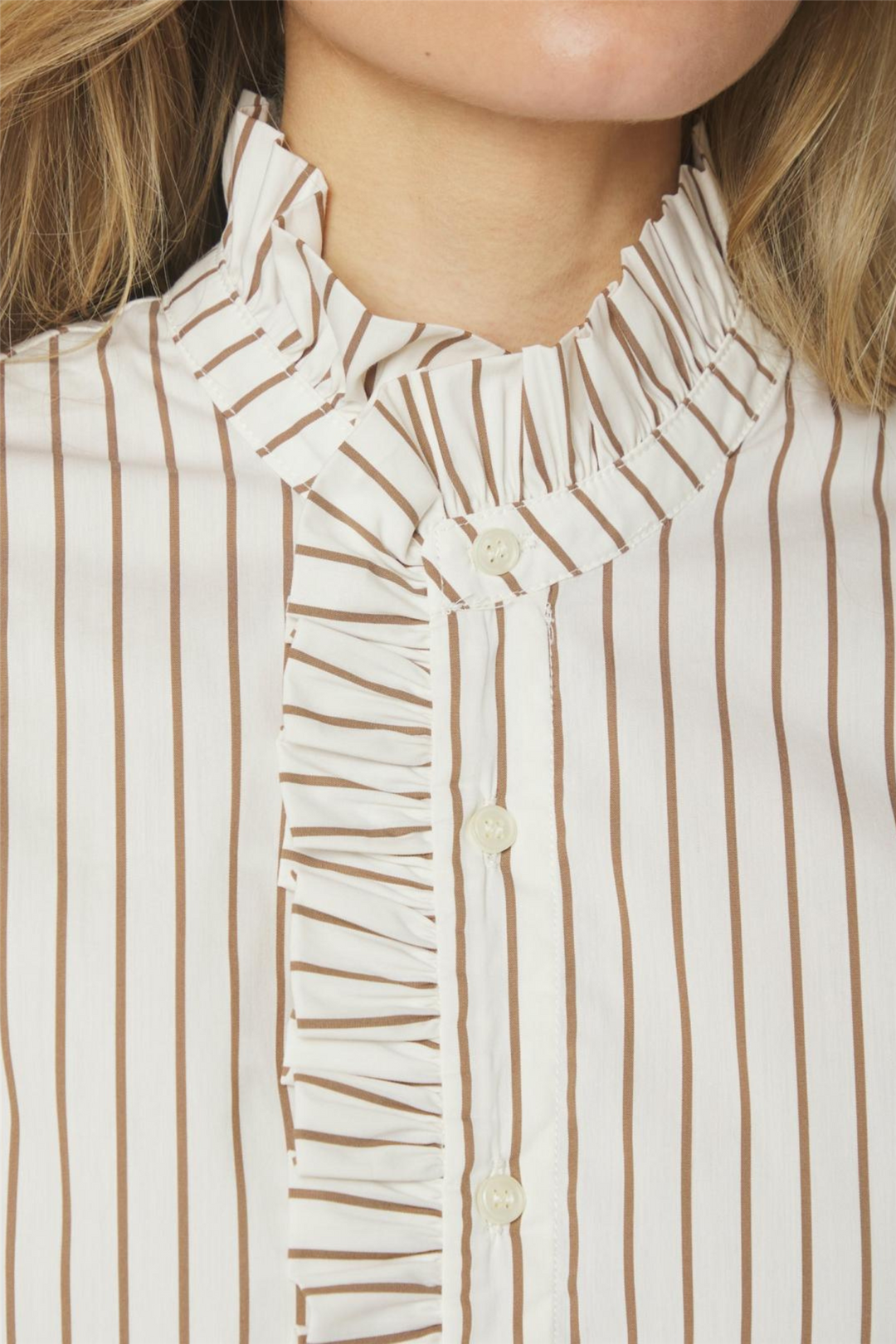 Nellie Wide Stripe Dress Ivory
