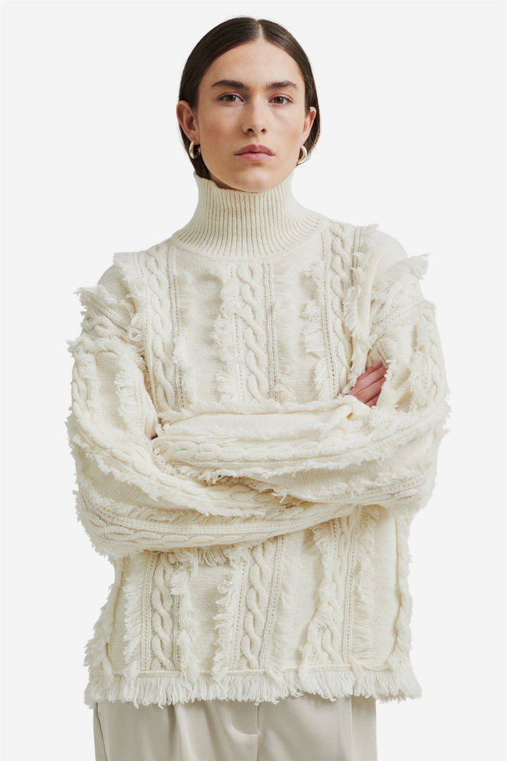Authentic Knit T-Neck Eggnog