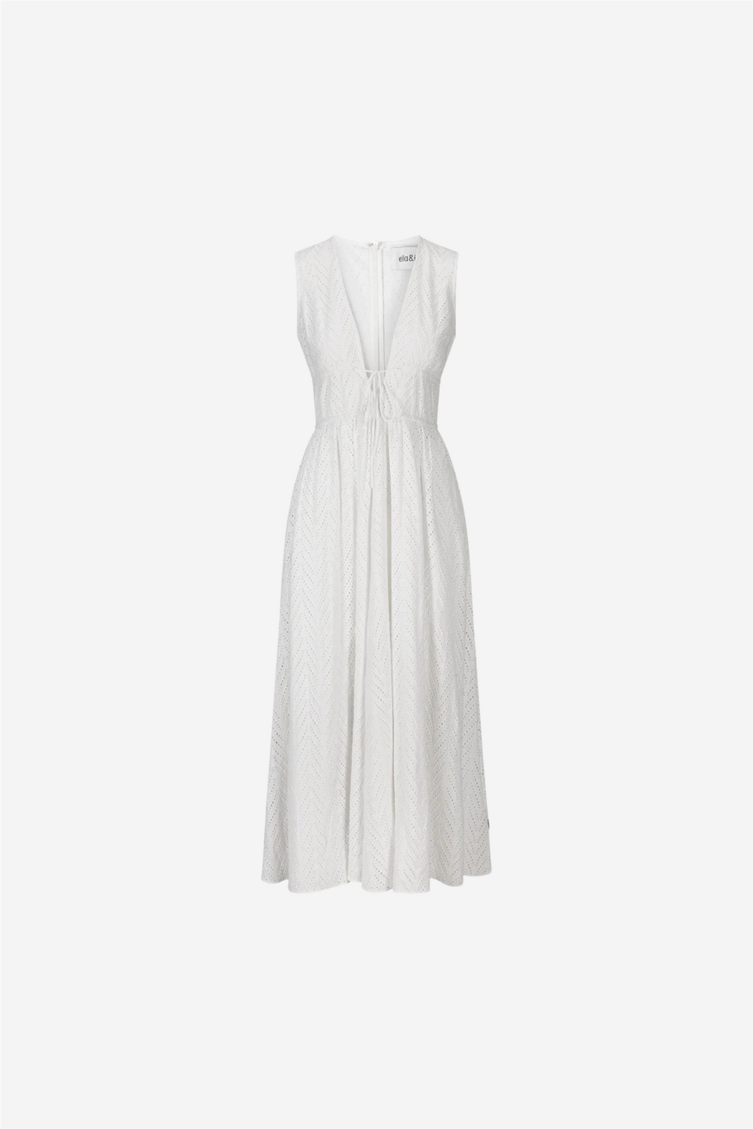 Kathy Herringbone Dress White