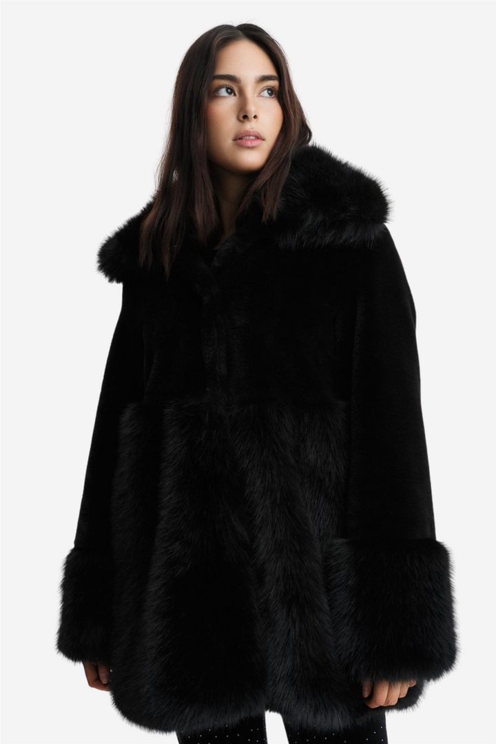 Anna Fake Fur Jacket Black