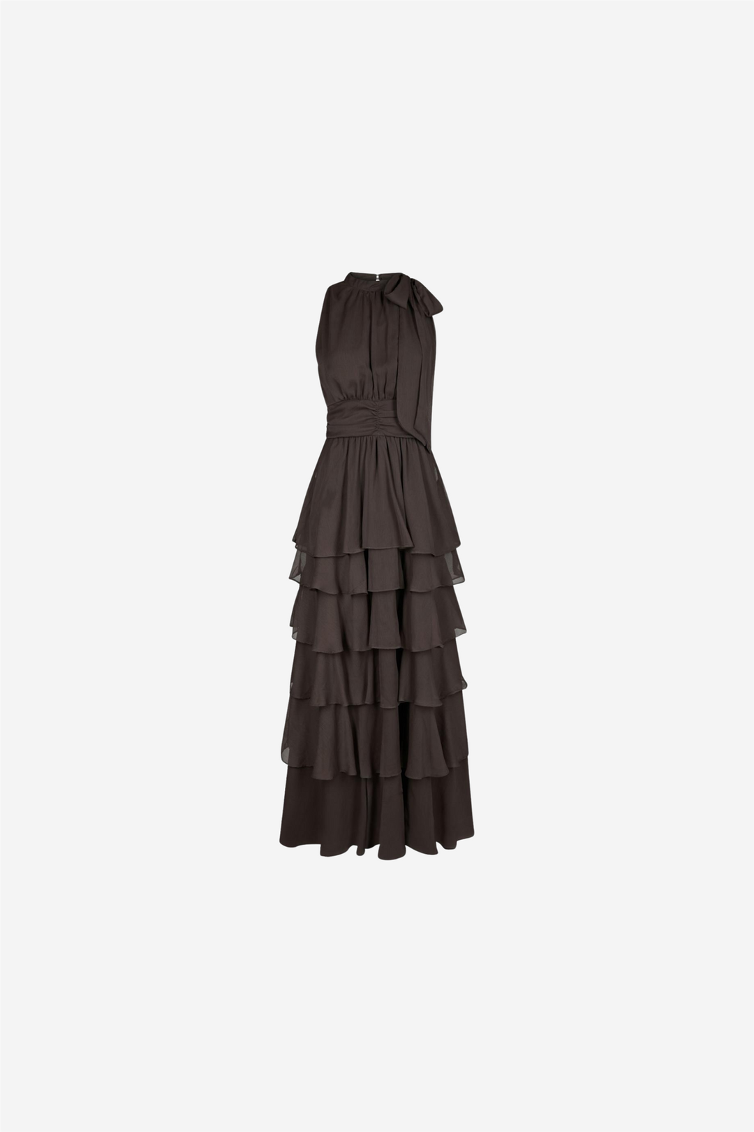 Marli Solid Chiffon Dress Dusty Brown