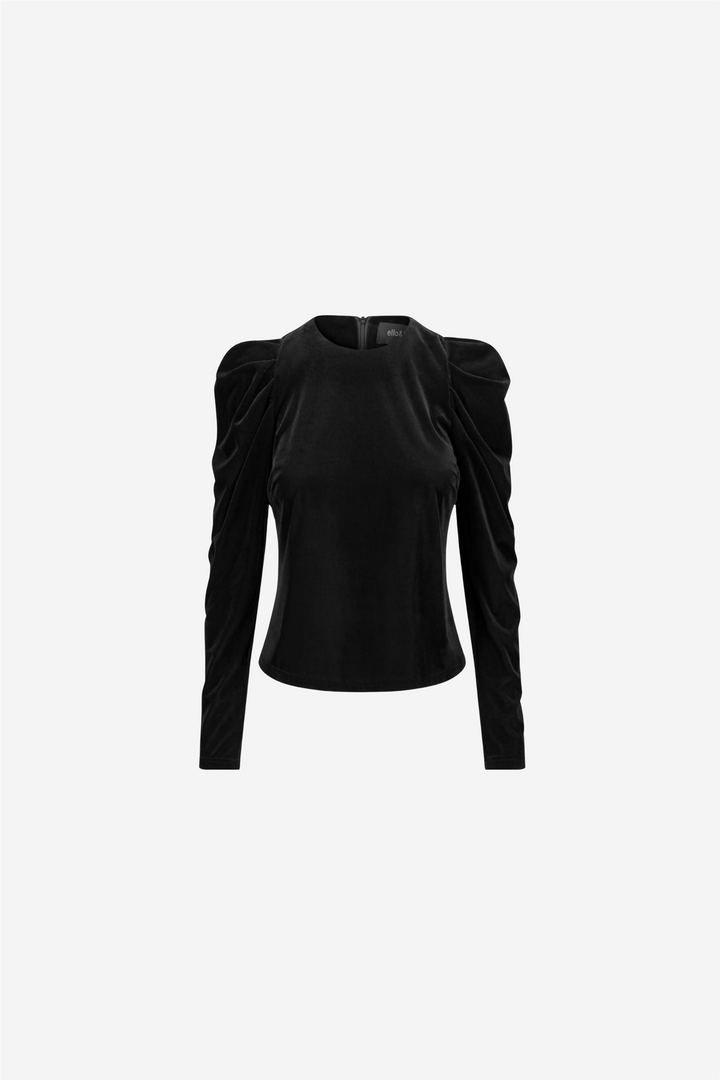 Sienna Velour Top Black