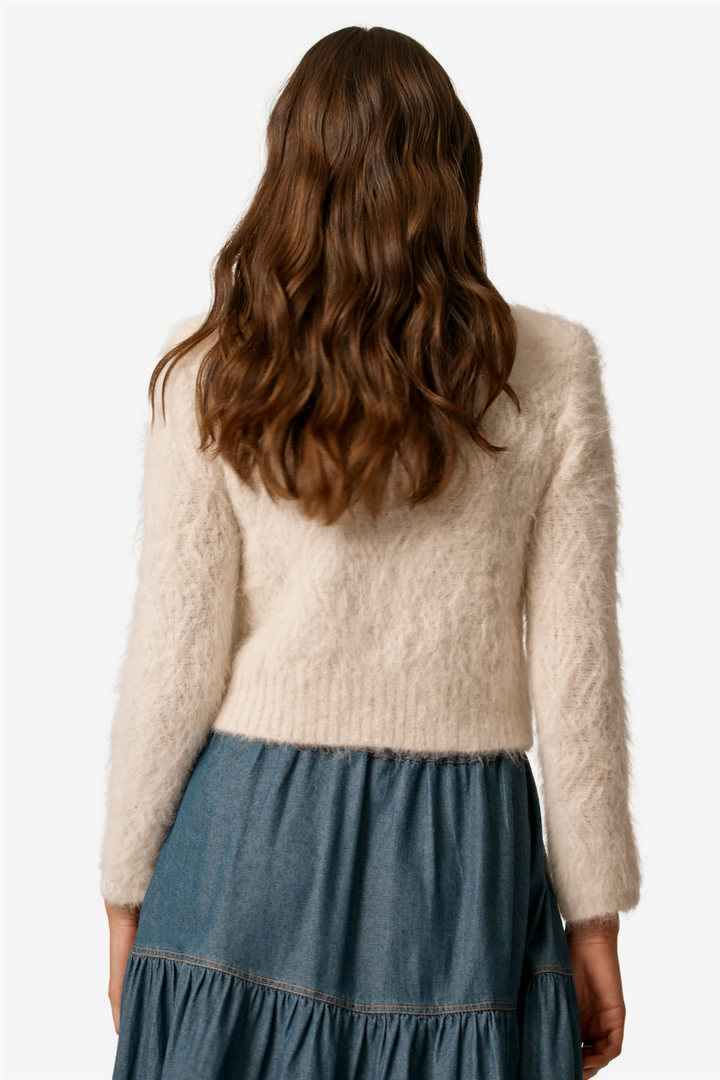 Alpaca Button Down Jacket Off White