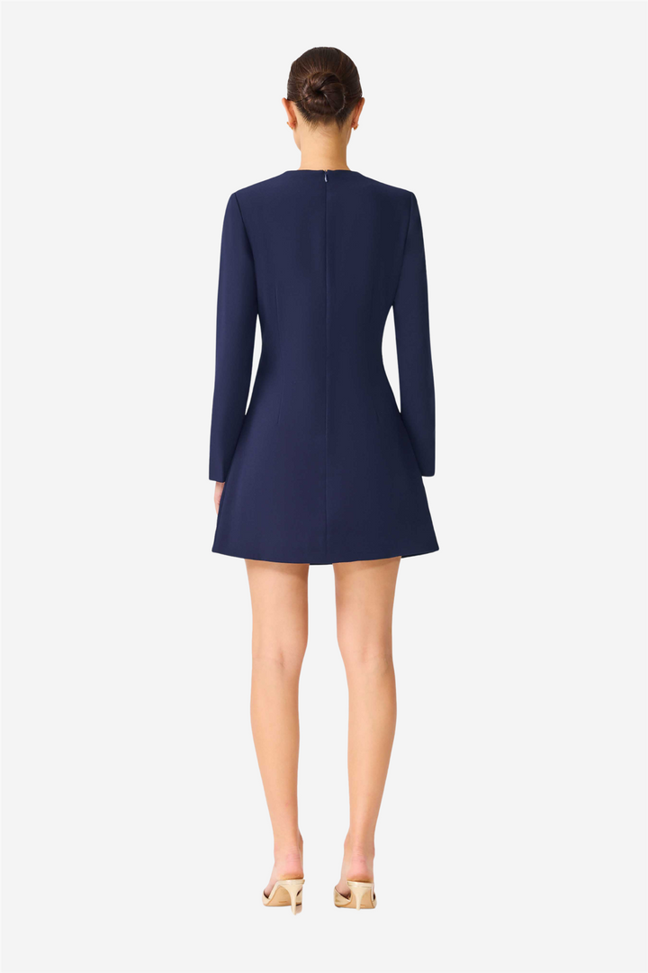 Leonara Long Sleeved Mini Dress Deep Navy