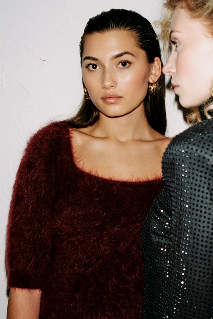 Antonia Chunky Tee Oxblood