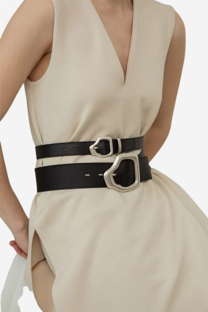 Ako Mini Belt Black Silver