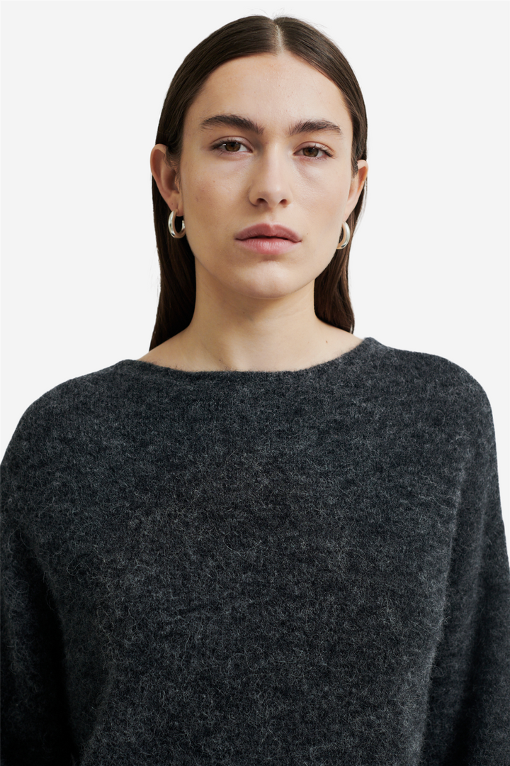 Aina Knit Cardigan Dark Gray Melange