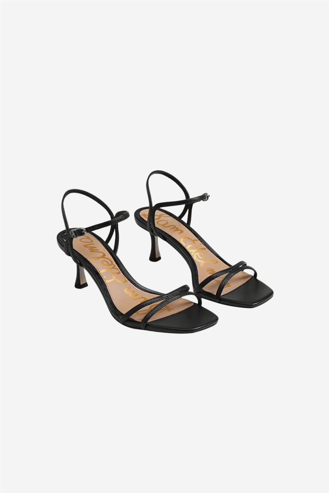 Presley Strappy Kitten Heel Black Leather