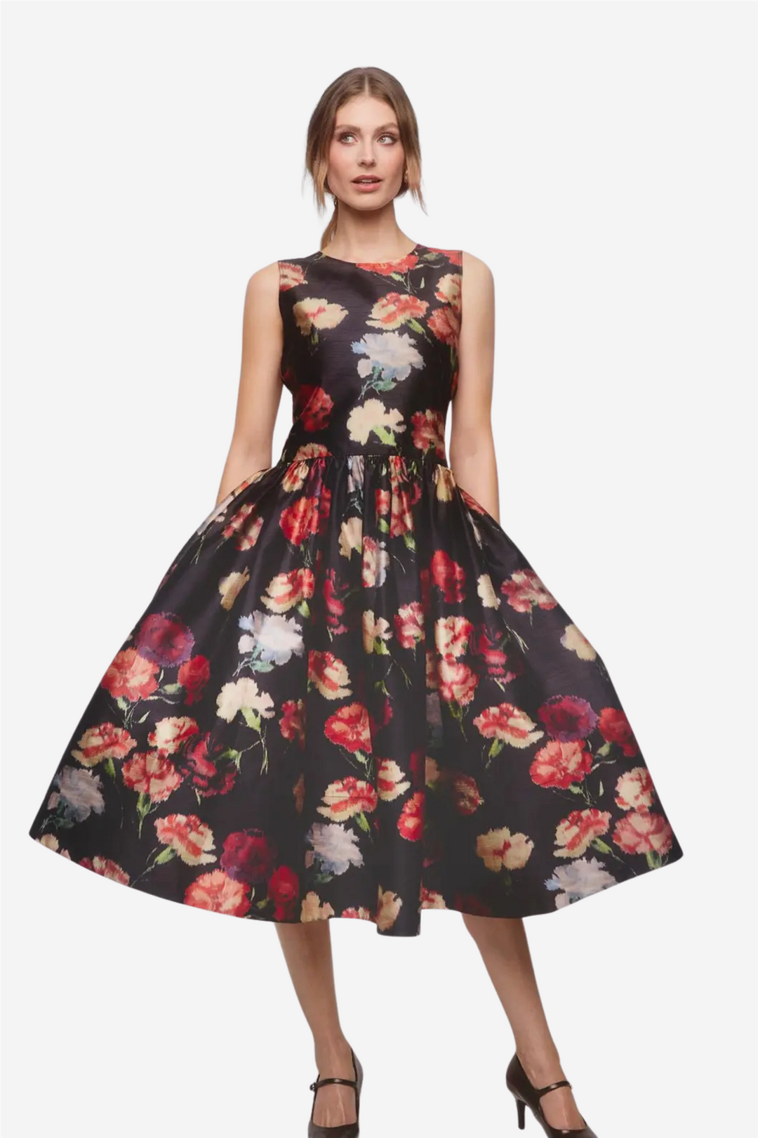 Taffeta Midi Dress Poppy