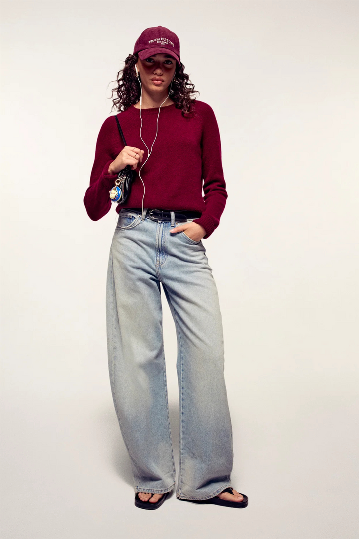 Crewneck Sweater Winter Burgundy