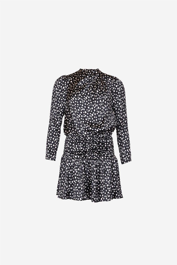 Jacquard Pleated Dress Black Bliss
