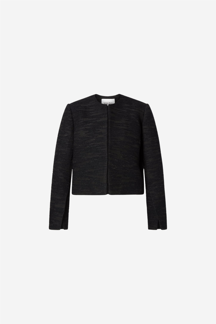 Ruthie Cropped Boucle Blazer Black