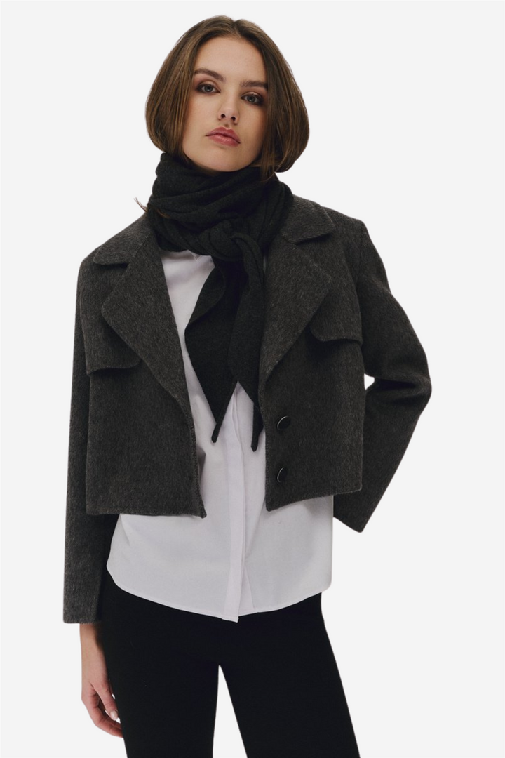 Ronja Cashmere Scarf Dark Grey Melange