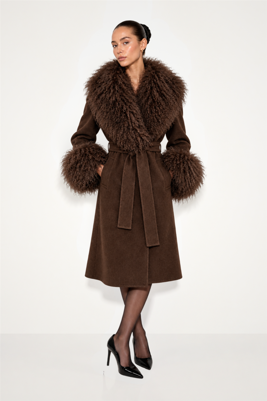 Marta Mongolian Coat Brown