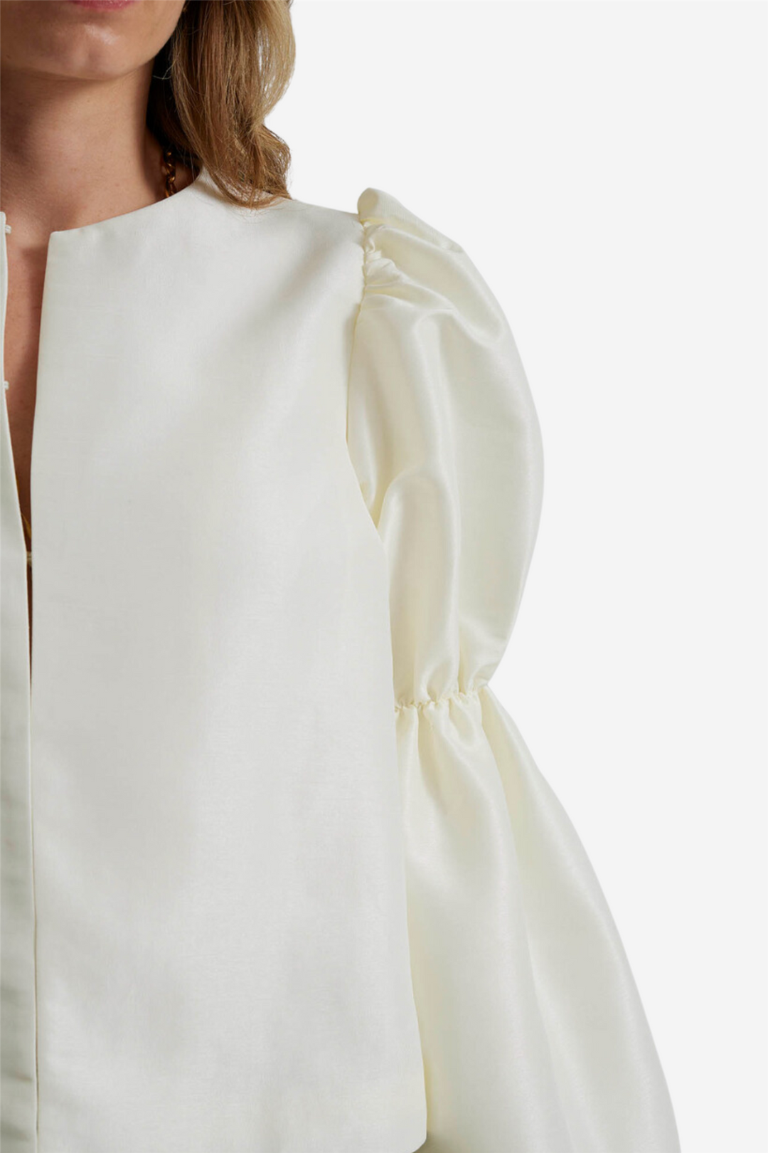 Zoey double pouf sleeve blouse Vanilla
