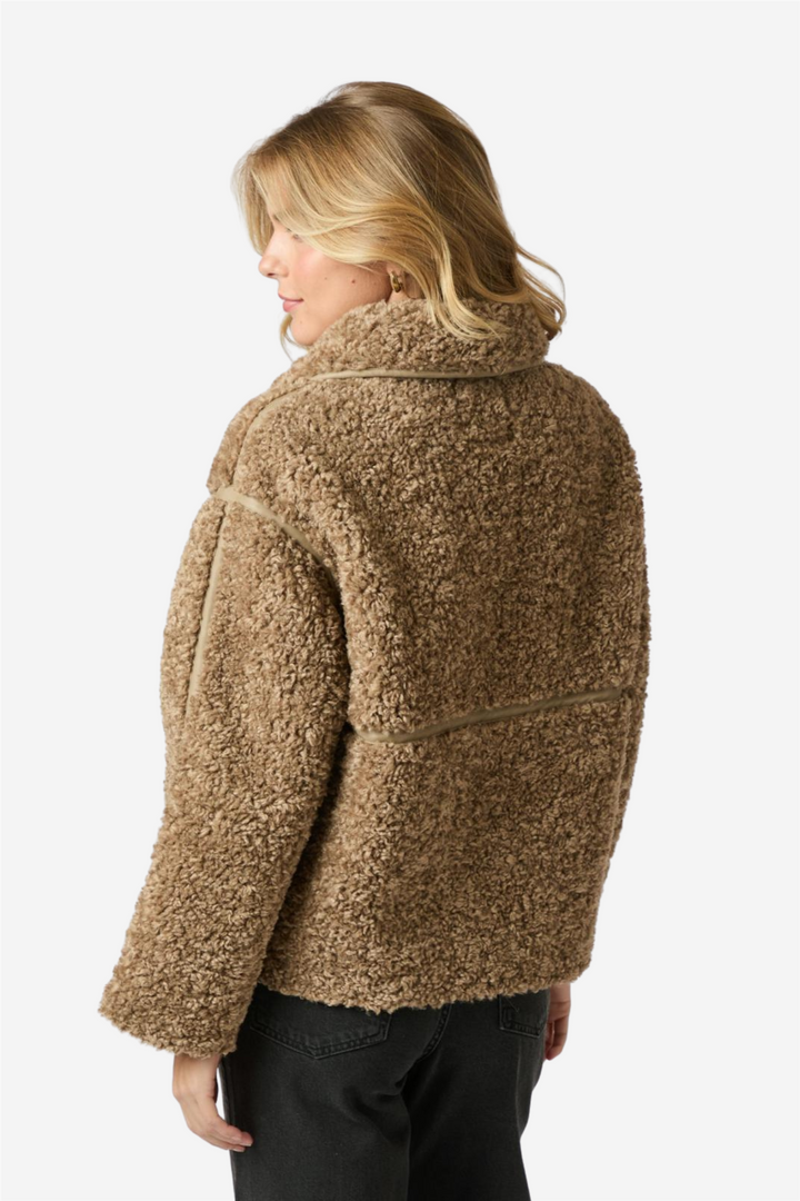 Castor Faux Fur Jacket Taupe