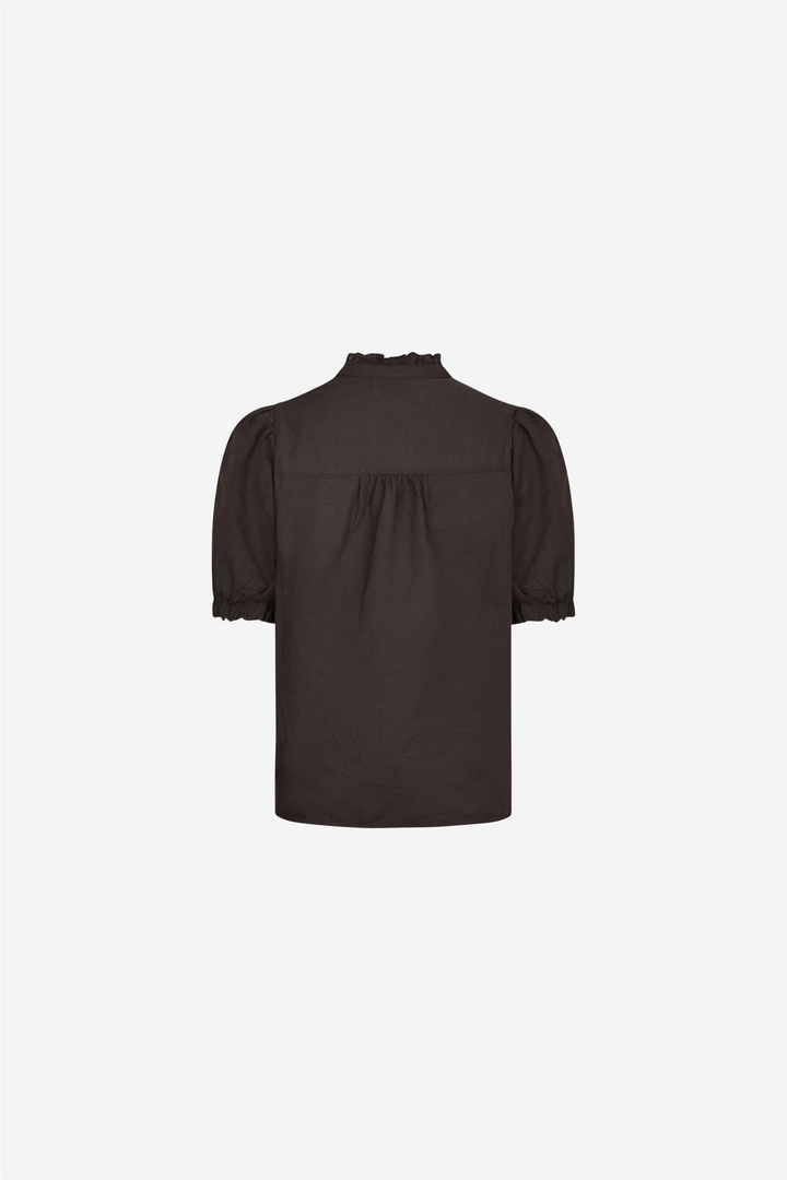 Odesa Linen Blouse Dark Brown
