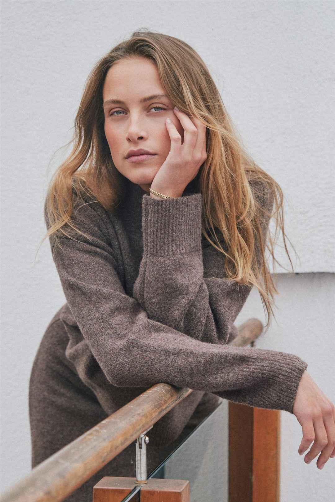 Paulina Knit Blouse Brown Melange