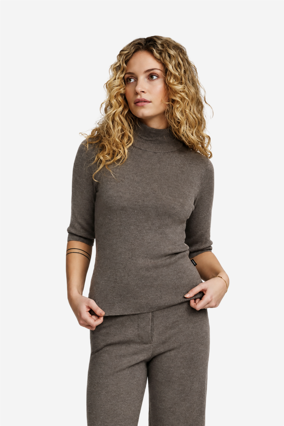 Melly Merino Tee Light Brown Melange