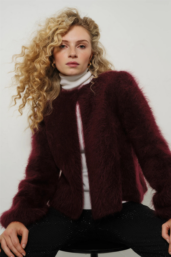 Amelia Chunky Cardigan Oxblood