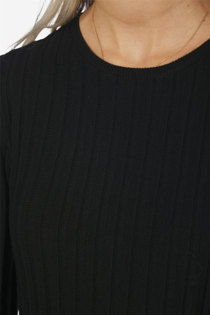 Wallina Peplum Knit Blouse Black