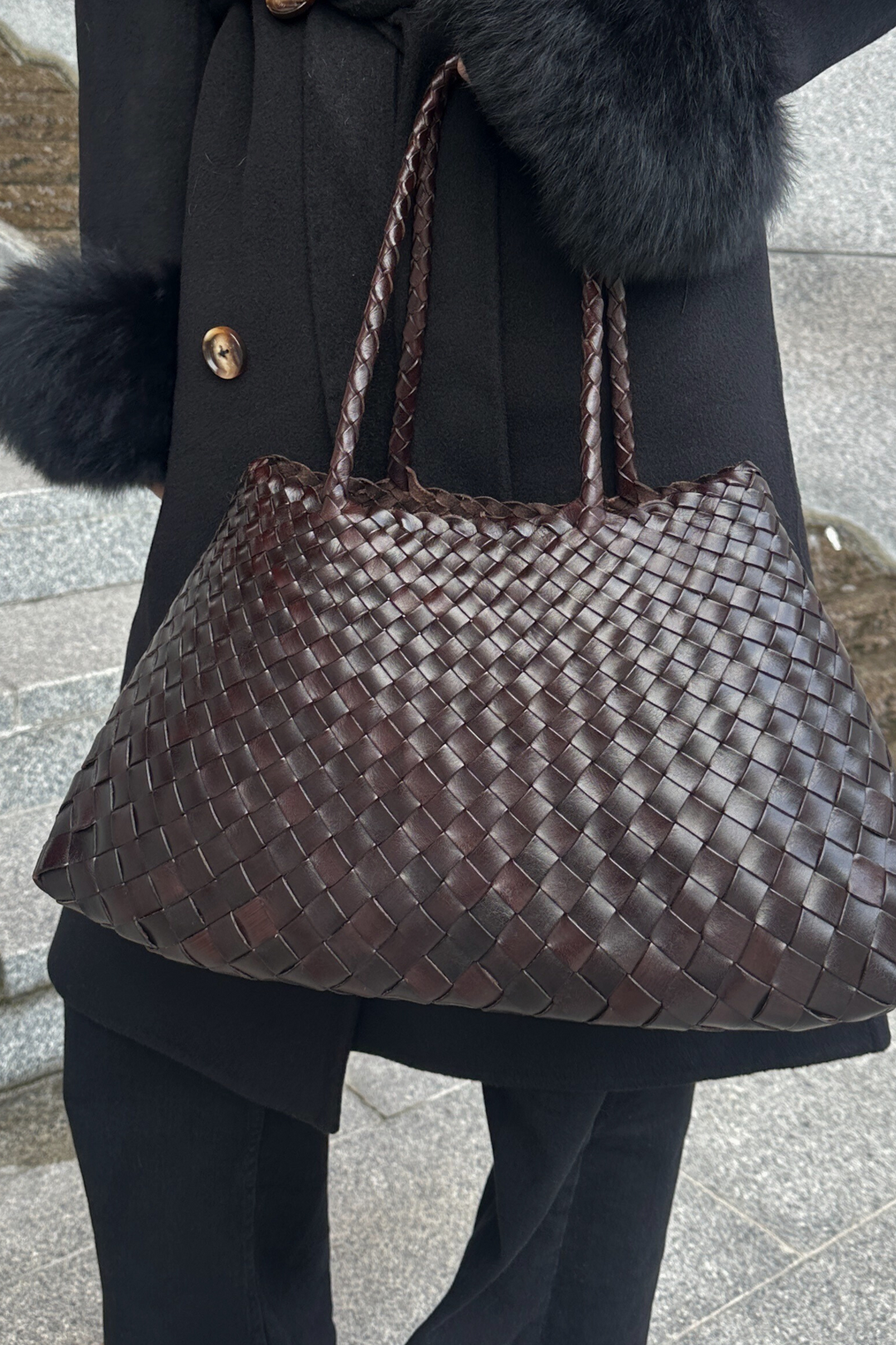 Dragon Diffusion Vesker Santa Croce Bag Big Dark Brown