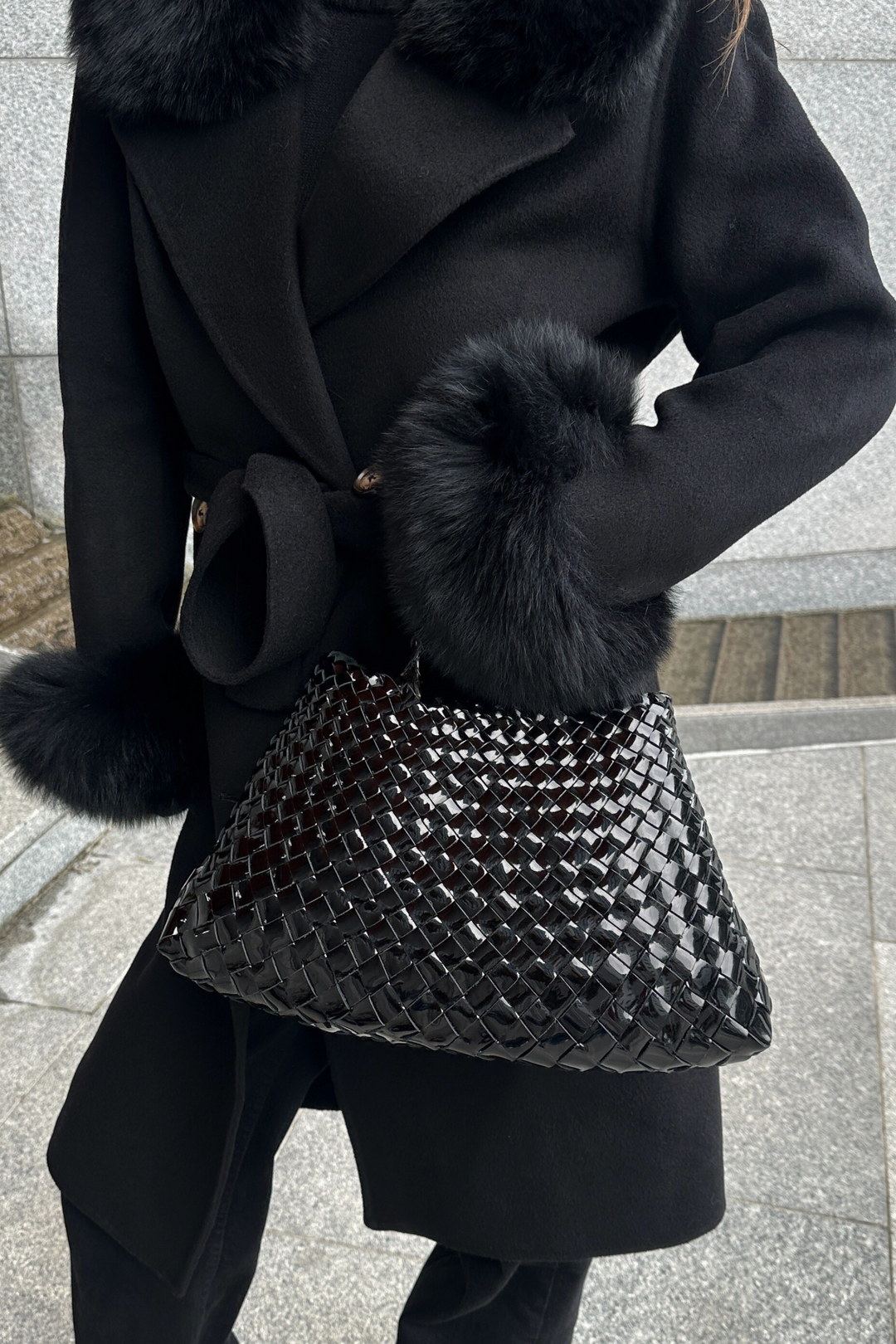 Dragon Diffusion Vesker Santa Croce Bag Small Patent Black