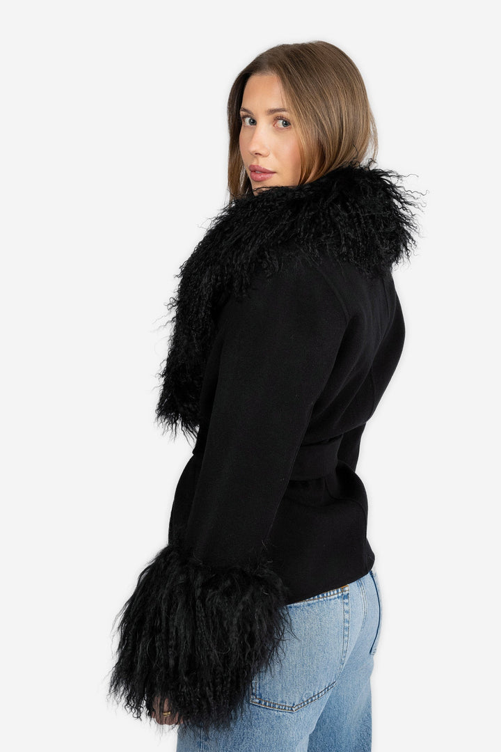 Ducie Yttertøy Marta Coat Mongolian Short Black