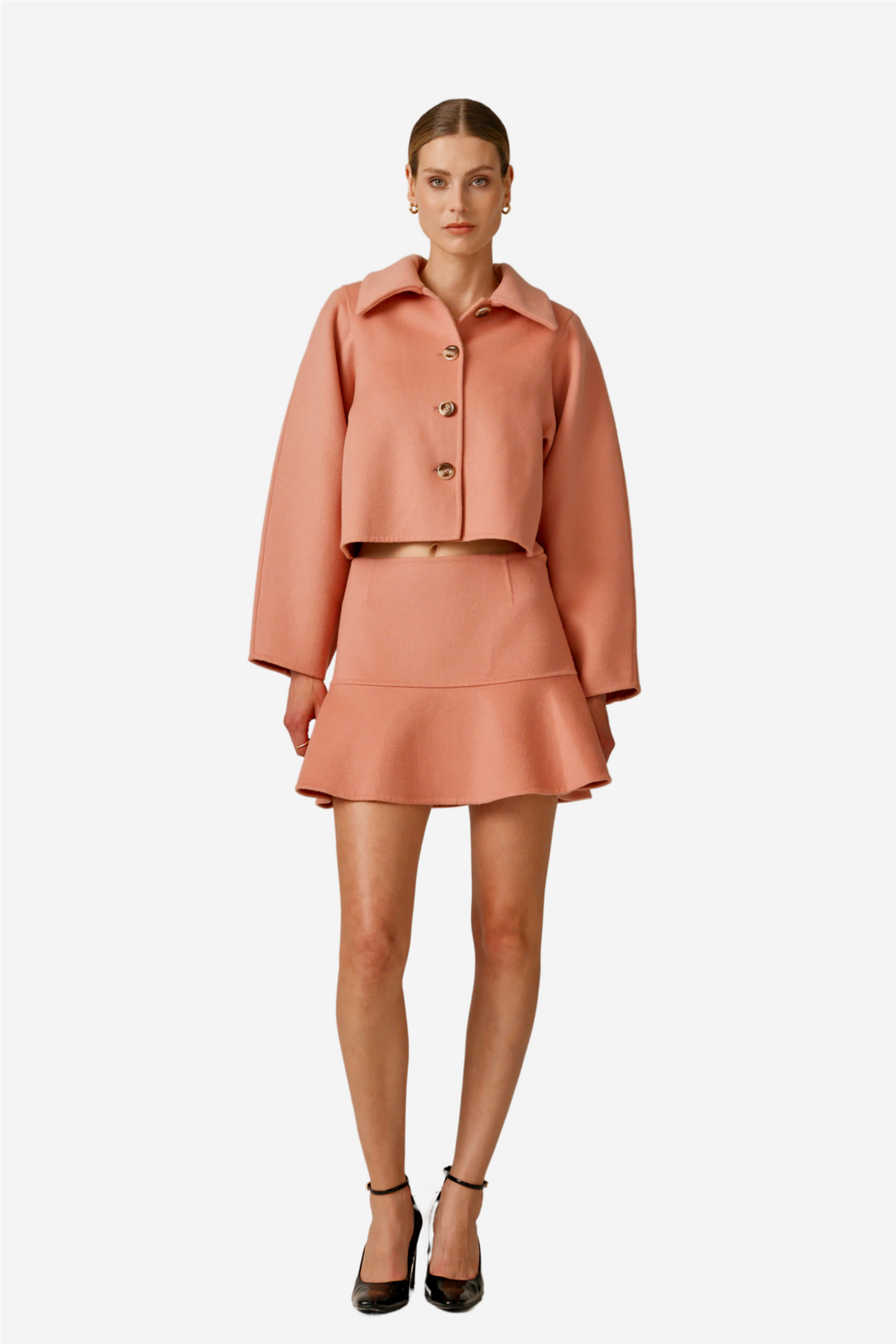 Tailored Flounce Skirt Dusty Pink