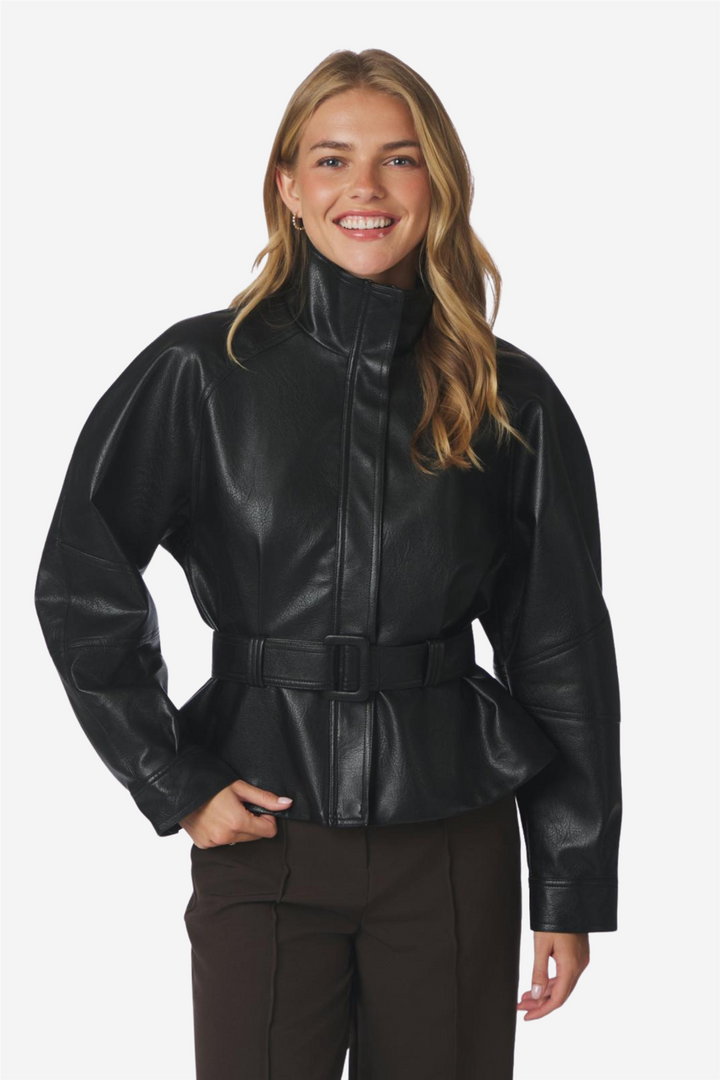 Jaclyn Faux Leather Jacket Black