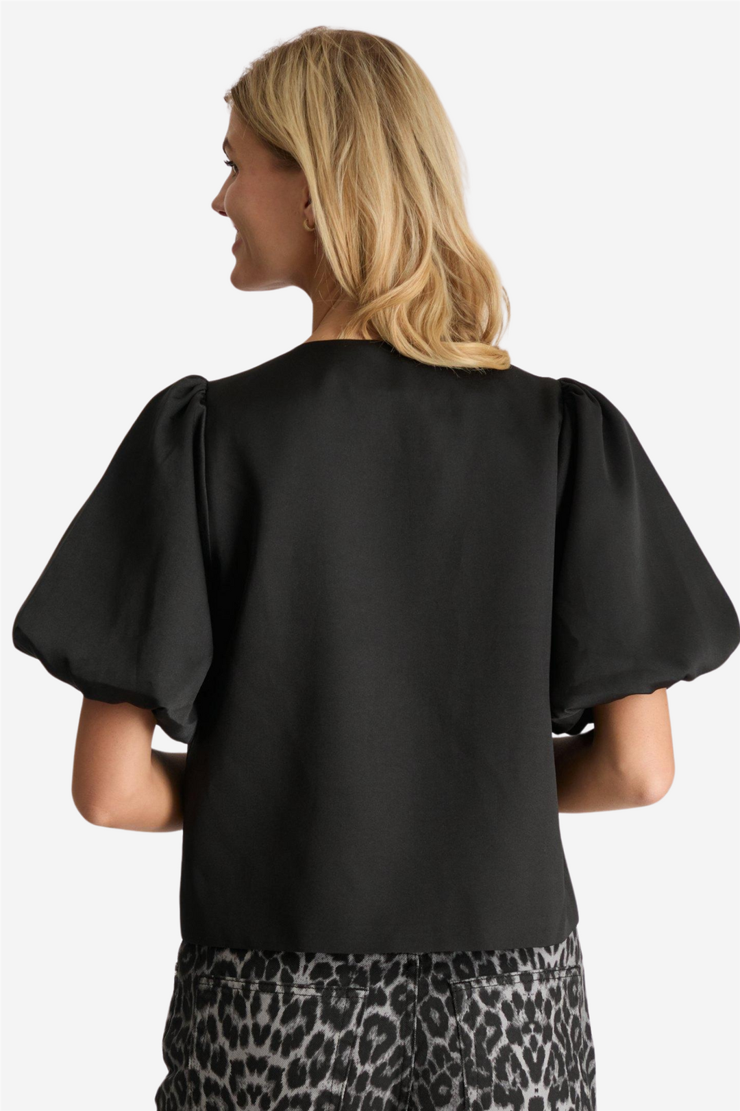 Aska Dull Satin Blouse Black