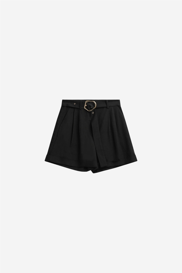 Zephyr Linen Shorts Black