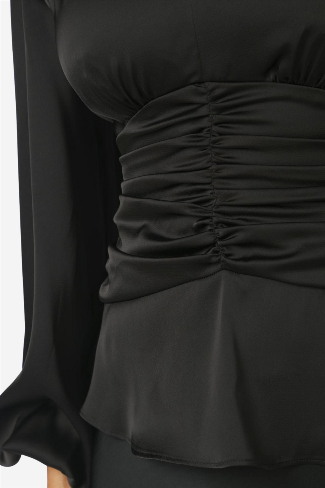 Pascal Drapy Satin Blouse Black