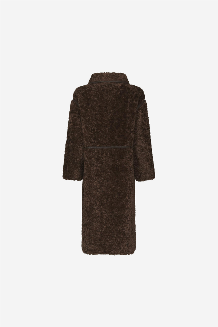 Senta Faux Fur Coat Dark Brown