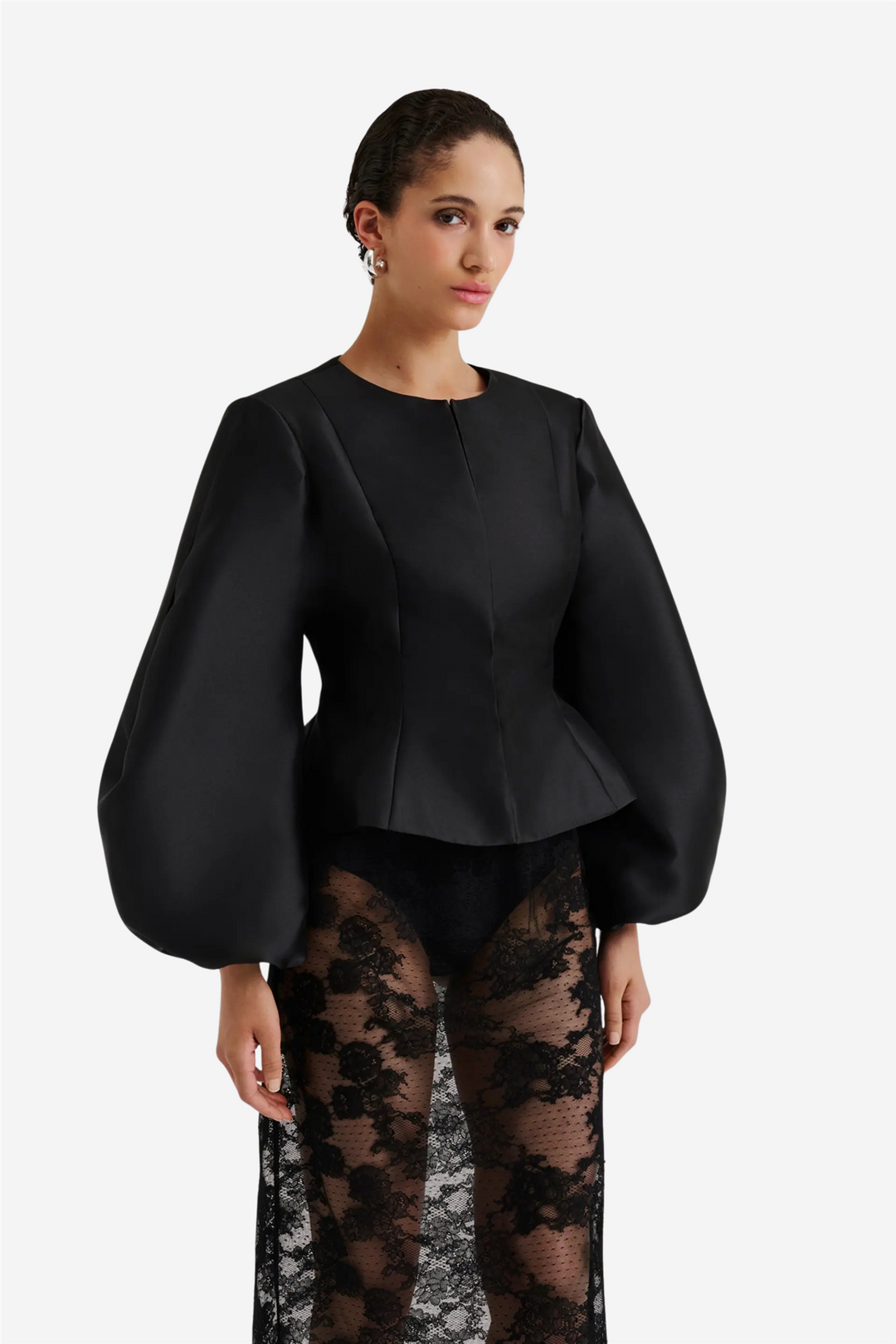 Vendela Balloon Sleeve Blouse Black
