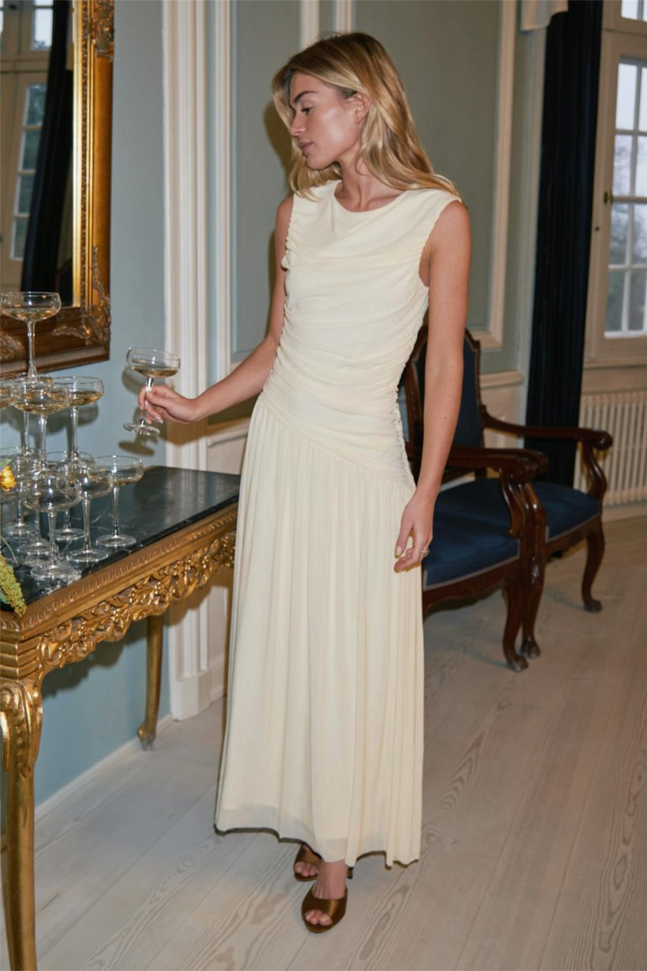 Cludine Mesh Dress Light Yellow