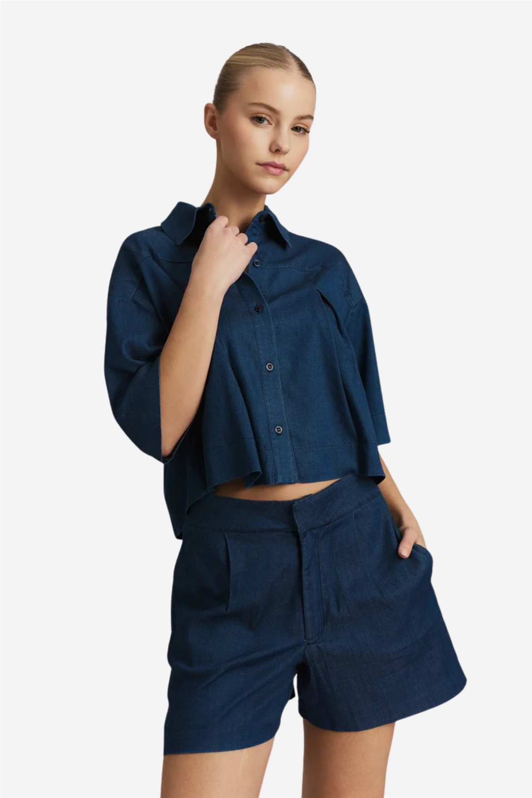 Massy Tencel Shirt Dark Blue