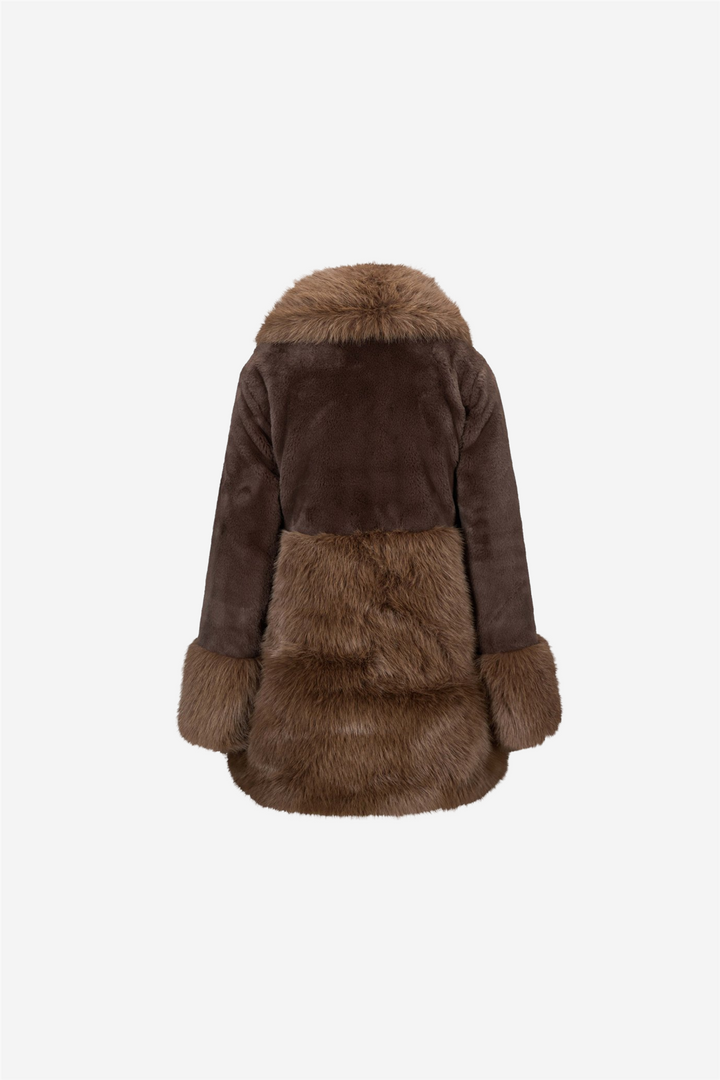 Anna Fake Fur Jacket Dark Brown