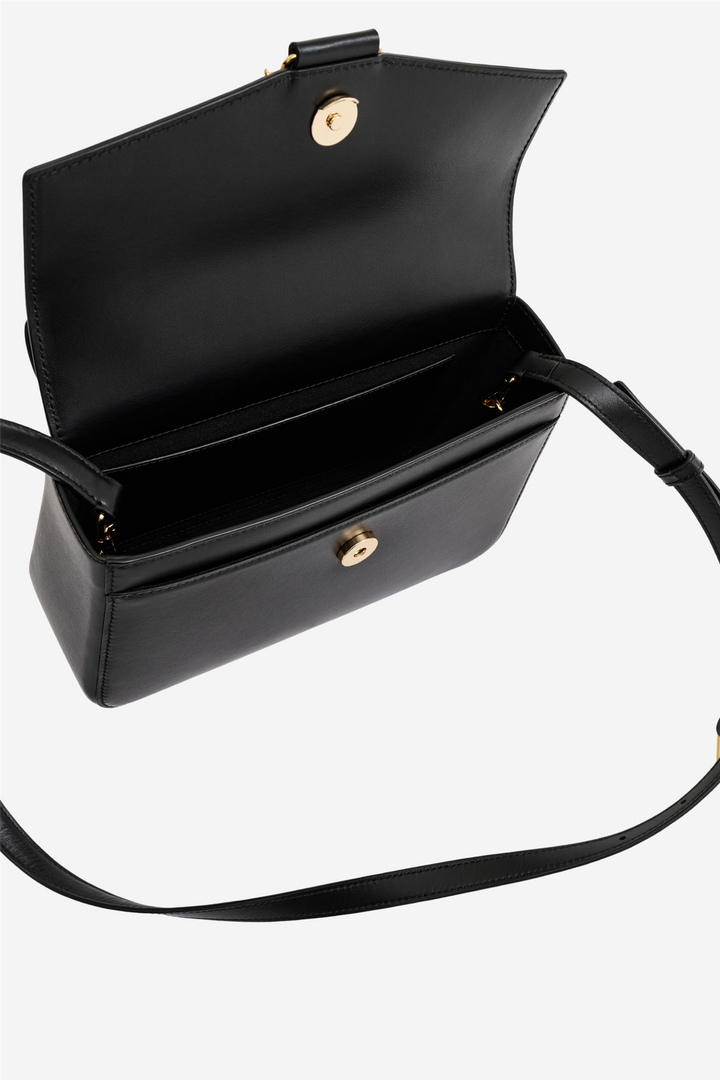 Monogram Leather Shoulder Bag Black