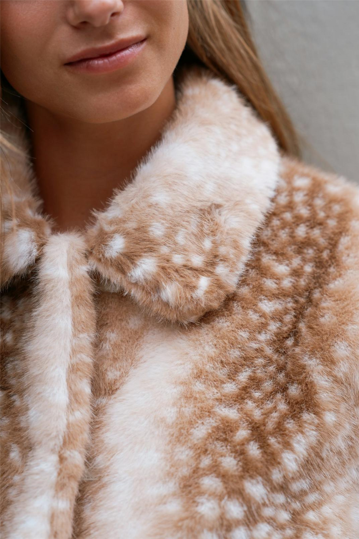 Camina Faux Fur Jacket Beige