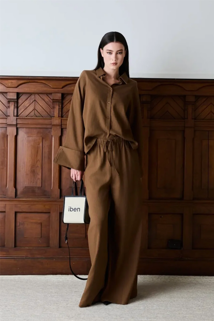 Atari Linen Shirt Chestnut Brown