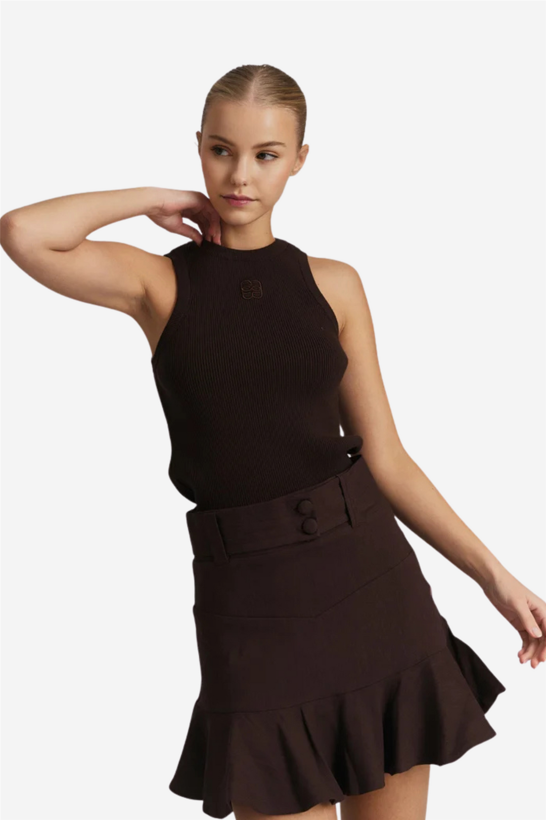 Natalia Stretch Linen Skrit