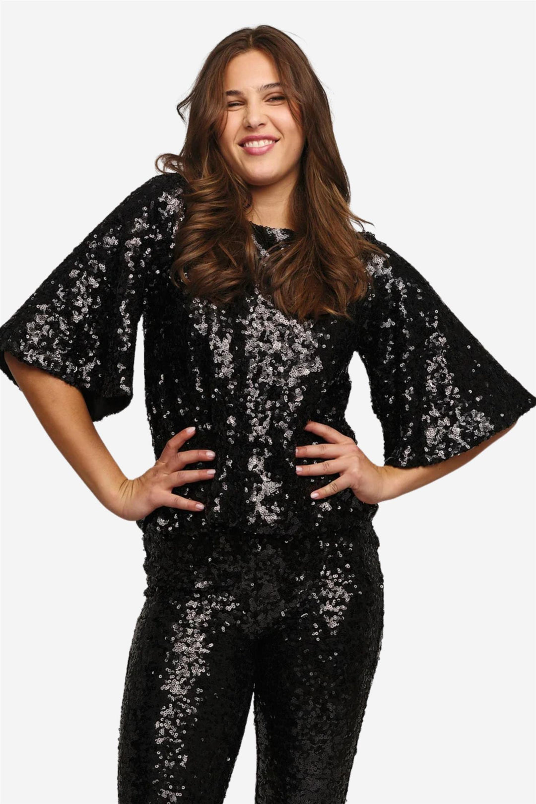Lindsey sequin top Black
